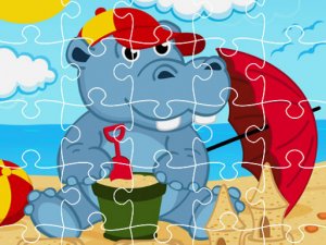 Hippo Jigsaw Puzzle Game